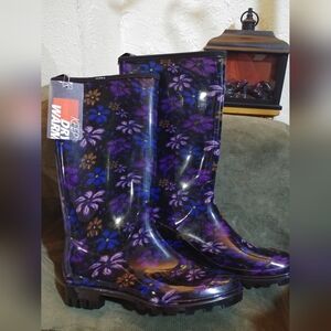 Floral Patterned Rain Boots HiseA #9